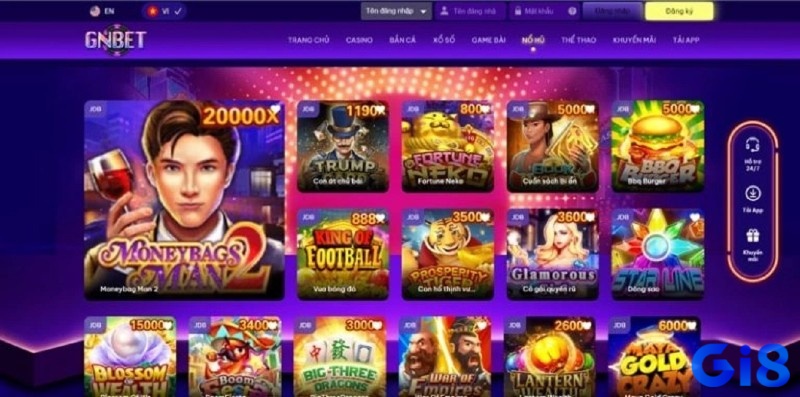 Đăng nhập Gnbet tham gia kho game khủng