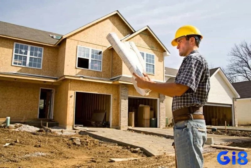 Hình ảnh ngôi nhà đang xây lúc khó khăn thể hiện những trở ngại và thách thức mà bạn cần phải vượt qua trong cuộc sống