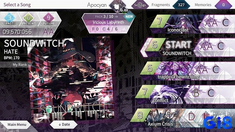 Vị trí tay phổ biến khi chơi Arcaea trên điện thoại và máy tính bảng với thao tác ngón cái và ngón trỏ.